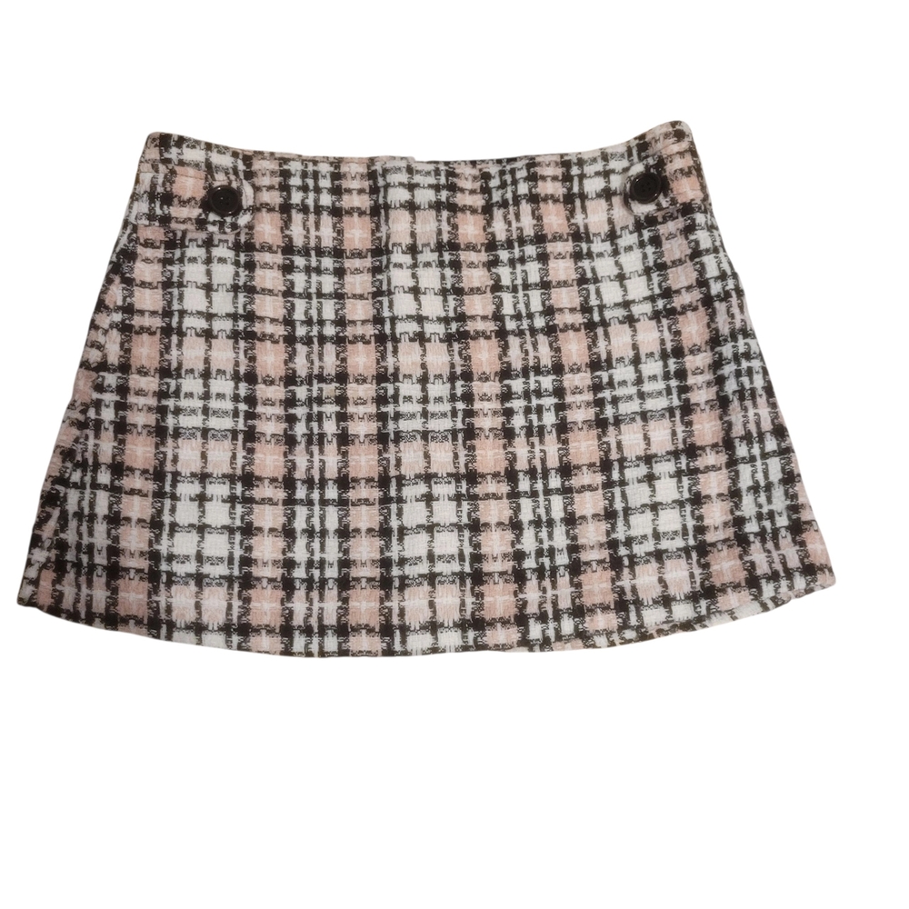 Chic Plaid Mini Skirt - Black, White, Pink